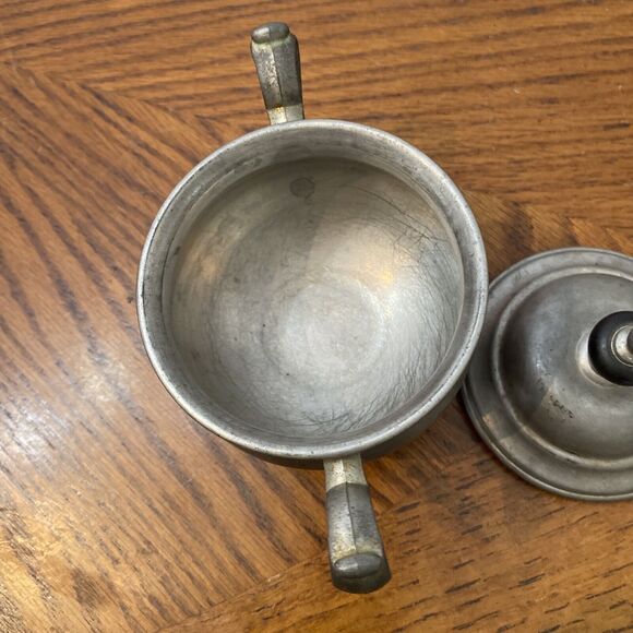 Vintage Oneida Heirloom Pewter Sugar Bowl Container With Lid made in USA - Picture 5 of 6